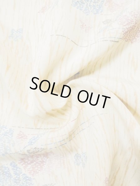 画像13: L0330D  羽織 女性用着物  化繊   クリーム, 花 【中古】 【USED】 【リサイクル】 ★★☆☆☆ (13)