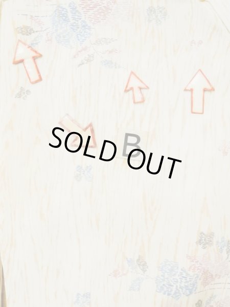 画像16: L0330D  羽織 女性用着物  化繊   クリーム, 花 【中古】 【USED】 【リサイクル】 ★★☆☆☆ (16)