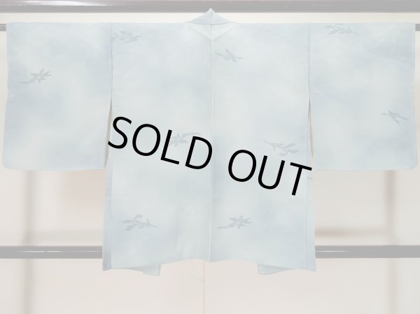 画像2: L0330H  羽織 女性用着物 地紋:流水、亀甲 化繊 スモーキーな グレイッシュ オレンジ, 抽象的模様 【中古】 【USED】 【リサイクル】 ★★★☆☆ (2)