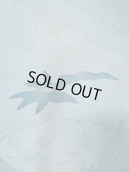 画像5: L0330H  羽織 女性用着物 地紋:流水、亀甲 化繊 スモーキーな グレイッシュ オレンジ, 抽象的模様 【中古】 【USED】 【リサイクル】 ★★★☆☆ (5)