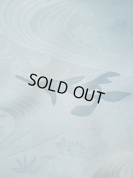 画像6: L0330H  羽織 女性用着物 地紋:流水、亀甲 化繊 スモーキーな グレイッシュ オレンジ, 抽象的模様 【中古】 【USED】 【リサイクル】 ★★★☆☆ (6)