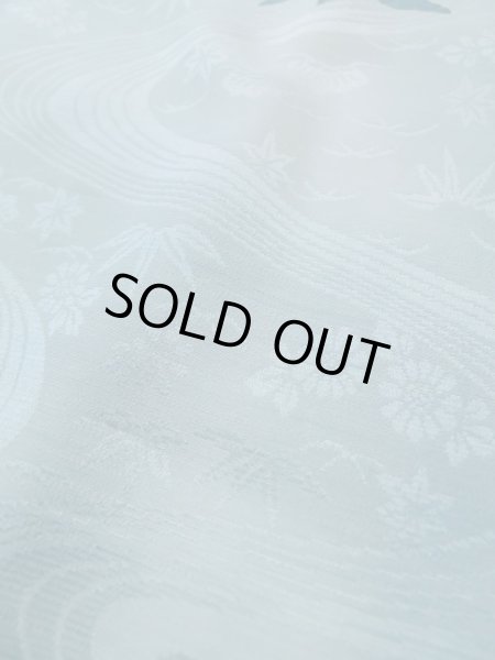 画像10: L0330H  羽織 女性用着物 地紋:流水、亀甲 化繊 スモーキーな グレイッシュ オレンジ, 抽象的模様 【中古】 【USED】 【リサイクル】 ★★★☆☆ (10)