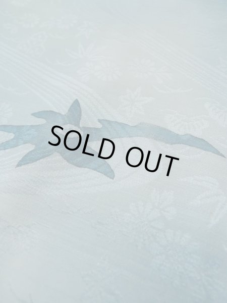 画像11: L0330H  羽織 女性用着物 地紋:流水、亀甲 化繊 スモーキーな グレイッシュ オレンジ, 抽象的模様 【中古】 【USED】 【リサイクル】 ★★★☆☆ (11)