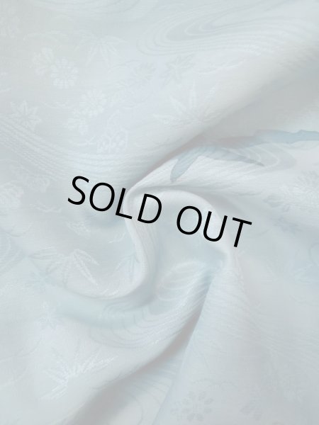 画像14: L0330H  羽織 女性用着物 地紋:流水、亀甲 化繊 スモーキーな グレイッシュ オレンジ, 抽象的模様 【中古】 【USED】 【リサイクル】 ★★★☆☆ (14)