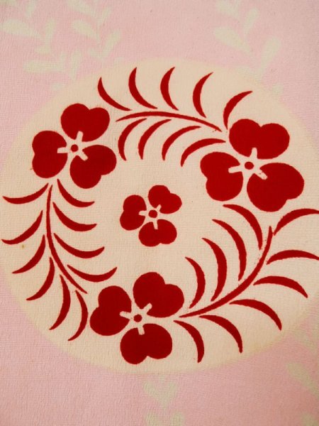 画像5: L0331B  襦袢 女性用着物  シルク(正絹) クリーミーな  カーキ, 花 【中古】 【USED】 【リサイクル】 ★★☆☆☆ (5)