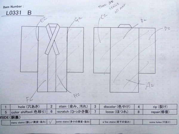 画像13: L0331B  襦袢 女性用着物  シルク(正絹) クリーミーな  カーキ, 花 【中古】 【USED】 【リサイクル】 ★★☆☆☆ (13)