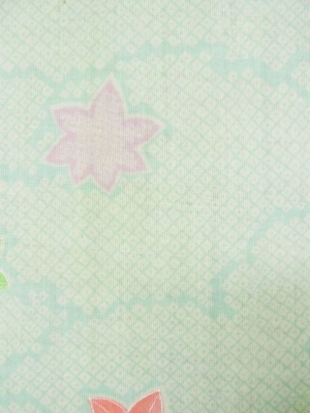 画像7: L0331F  襦袢 女性用着物  モスリン   シルバー(銀), もみじ 【中古】 【USED】 【リサイクル】 ★☆☆☆☆ (7)