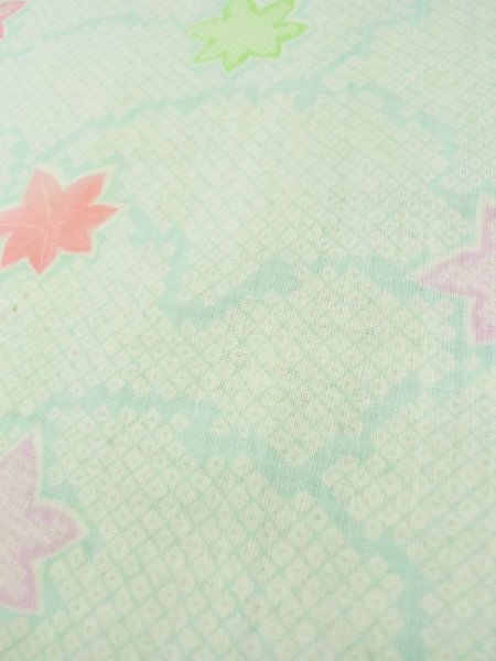 画像8: L0331F  襦袢 女性用着物  モスリン   シルバー(銀), もみじ 【中古】 【USED】 【リサイクル】 ★☆☆☆☆ (8)