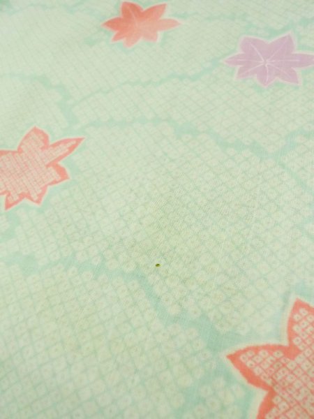 画像10: L0331F  襦袢 女性用着物  モスリン   シルバー(銀), もみじ 【中古】 【USED】 【リサイクル】 ★☆☆☆☆ (10)