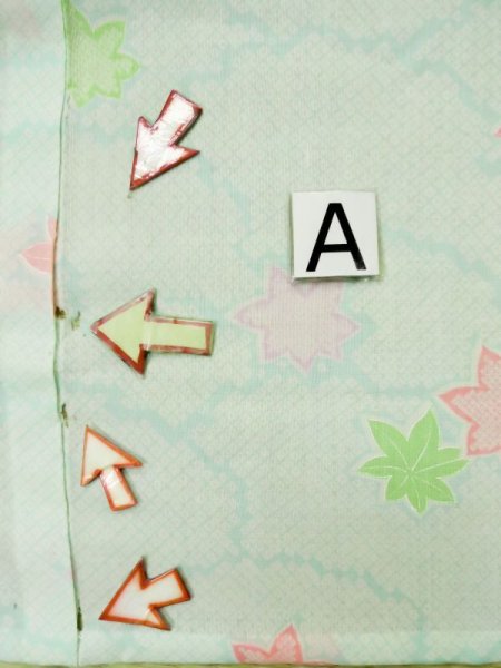 画像15: L0331F  襦袢 女性用着物  モスリン   シルバー(銀), もみじ 【中古】 【USED】 【リサイクル】 ★☆☆☆☆ (15)