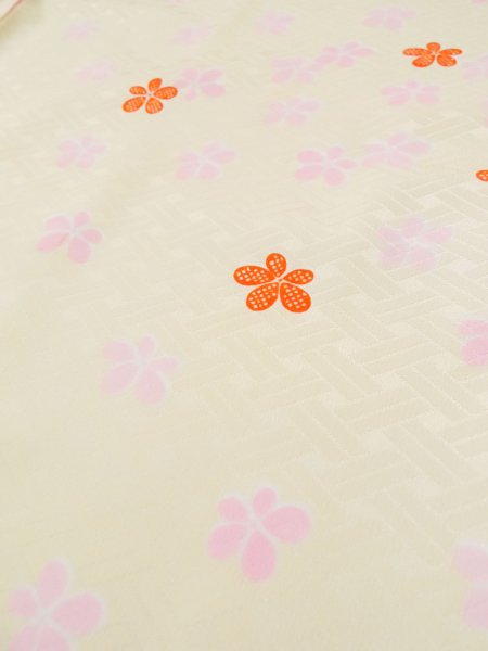 画像12: L0331K  襦袢 女性用着物  化繊   クリーム, 花 【中古】 【USED】 【リサイクル】 ★★☆☆☆ (12)
