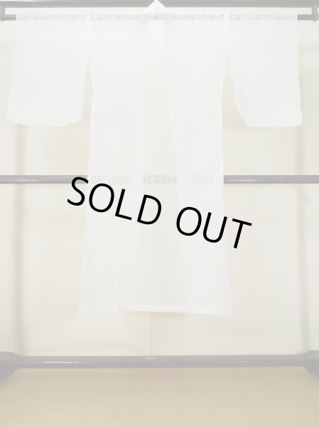 画像2: L0406C  襦袢 女性用着物  麻   オフ　ホワイト, 抽象的模様 【中古】 【USED】 【リサイクル】 ★★☆☆☆ (2)