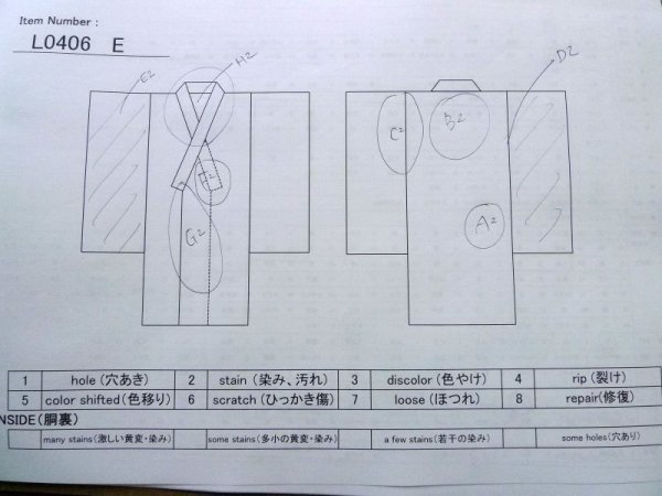 画像11: L0406E  襦袢 女性用着物  麻   オフ ホワイト, 抽象的模様 【中古】 【USED】 【リサイクル】 ★★☆☆☆ (11)