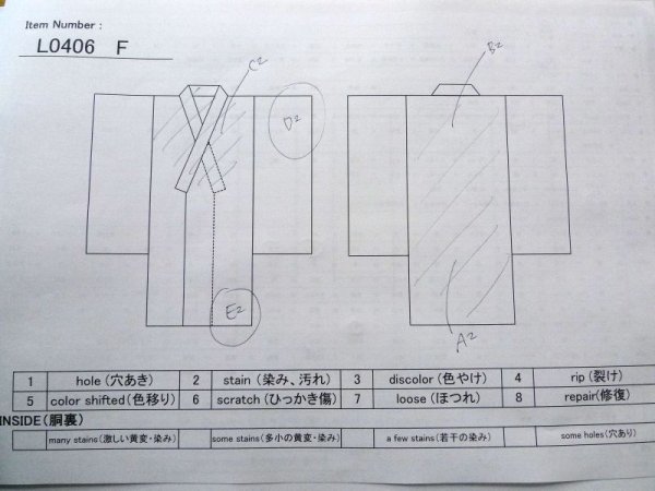 画像11: L0406F  襦袢 女性用着物  麻   オフ ホワイト,  【中古】 【USED】 【リサイクル】 ★★☆☆☆ (11)