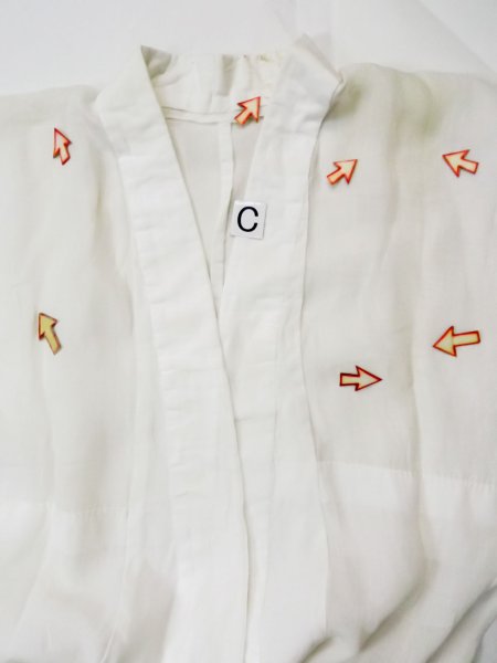 画像14: L0406F  襦袢 女性用着物  麻   オフ ホワイト,  【中古】 【USED】 【リサイクル】 ★★☆☆☆ (14)