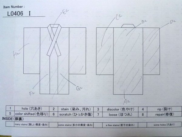 画像13: L0406I  襦袢 女性用着物  麻   オフ ホワイト,  【中古】 【USED】 【リサイクル】 ★☆☆☆☆ (13)