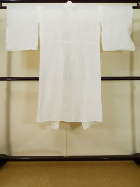 画像2: L0406L  襦袢 女性用着物 使用感あり。 麻   オフ ホワイト,  【中古】 【USED】 【リサイクル】 ★★☆☆☆ (2)