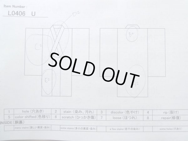 画像13: L0406U  襦袢 女性用着物  化繊   藍,  【中古】 【USED】 【リサイクル】 ★★☆☆☆ (13)