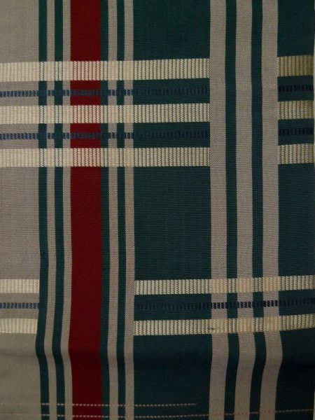 画像4: L0407A 半幅帯 女性用着物 シルク(正絹) 淡い 甘い えんじ チェック柄 【中古】 【USED】 【リサイクル】 ★☆☆☆☆ (4)