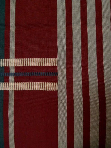 画像5: L0407A 半幅帯 女性用着物 シルク(正絹) 淡い 甘い えんじ チェック柄 【中古】 【USED】 【リサイクル】 ★☆☆☆☆ (5)