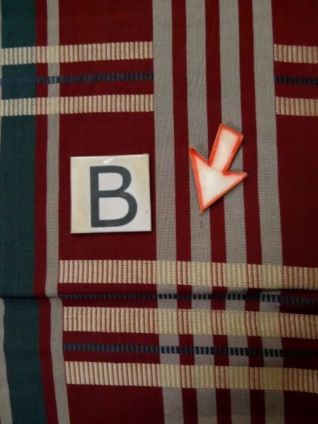 画像13: L0407A 半幅帯 女性用着物 シルク(正絹) 淡い 甘い えんじ チェック柄 【中古】 【USED】 【リサイクル】 ★☆☆☆☆ (13)