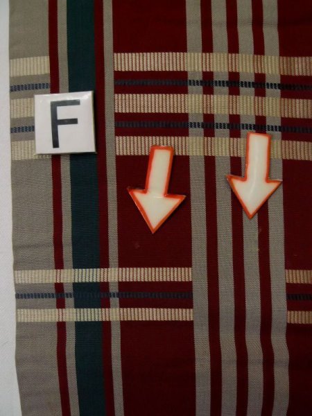 画像17: L0407A 半幅帯 女性用着物 シルク(正絹) 淡い 甘い えんじ チェック柄 【中古】 【USED】 【リサイクル】 ★☆☆☆☆ (17)