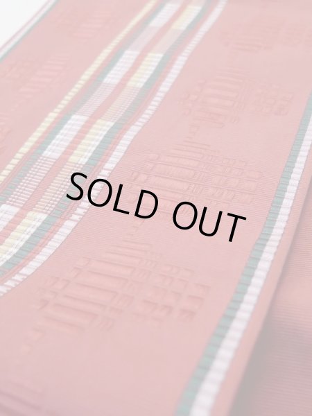 画像9: L0407B 半幅帯 女性用着物 シルク(正絹) 甘い ダークな 山吹 線 【中古】 【USED】 【リサイクル】 ★★☆☆☆ (9)