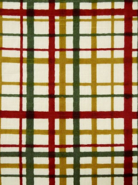 画像6: L0407E 半幅帯 女性用着物 綿   クリーム チェック柄 【中古】 【USED】 【リサイクル】 ★★★★☆ (6)