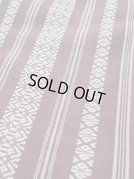 画像10: L0407J 半幅帯 女性用着物 シルク(正絹) 淡い  ローズ 線 【中古】 【USED】 【リサイクル】 ★★★☆☆ (10)