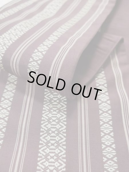 画像11: L0407J 半幅帯 女性用着物 シルク(正絹) 淡い  ローズ 線 【中古】 【USED】 【リサイクル】 ★★★☆☆ (11)