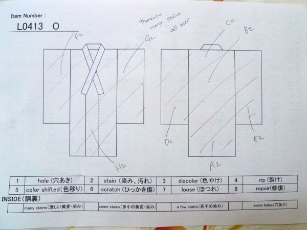 画像16: L0413O  襦袢 女性用着物  シルク(正絹)   オフ ホワイト, 花 【中古】 【USED】 【リサイクル】 ★★☆☆☆ (16)