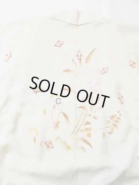画像19: L0413O  襦袢 女性用着物  シルク（正絹）   オフ　ホワイト, 花 【中古】 【USED】 【リサイクル】 ★★☆☆☆ (19)