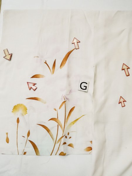 画像22: L0413O  襦袢 女性用着物  シルク(正絹)   オフ ホワイト, 花 【中古】 【USED】 【リサイクル】 ★★☆☆☆ (22)