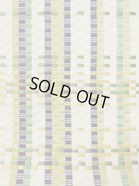 画像6: L0414D 半幅帯 女性用着物 シルク(正絹)   クリーム 縞 【中古】 【USED】 【リサイクル】 ★★☆☆☆ (6)