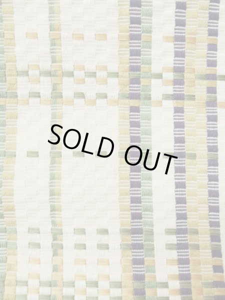 画像7: L0414D 半幅帯 女性用着物 シルク(正絹)   クリーム 縞 【中古】 【USED】 【リサイクル】 ★★☆☆☆ (7)