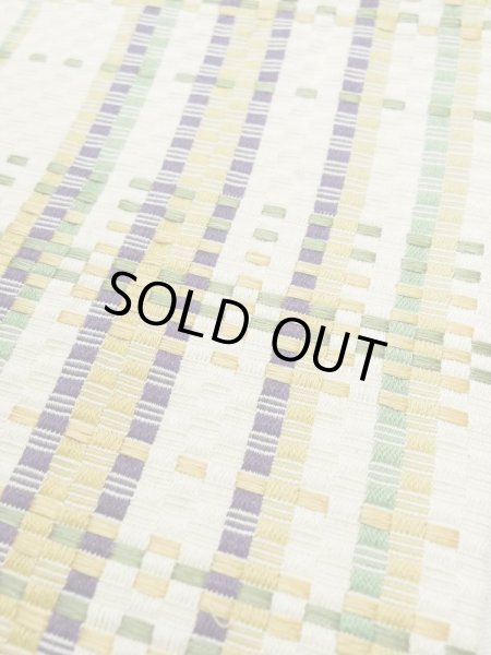 画像10: L0414D 半幅帯 女性用着物 シルク(正絹)   クリーム 縞 【中古】 【USED】 【リサイクル】 ★★☆☆☆ (10)