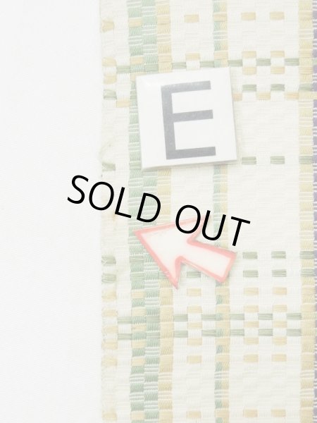 画像17: L0414D 半幅帯 女性用着物 シルク(正絹)   クリーム 縞 【中古】 【USED】 【リサイクル】 ★★☆☆☆ (17)