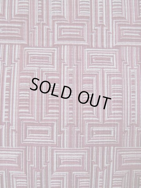 画像6: L0414I 半幅帯 女性用着物 化繊 グレーがかった  赤 幾何学模様 【中古】 【USED】 【リサイクル】 ★☆☆☆☆ (6)