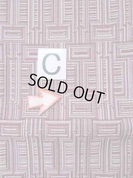 画像12: L0414I 半幅帯 女性用着物 化繊 グレーがかった  赤 幾何学模様 【中古】 【USED】 【リサイクル】 ★☆☆☆☆ (12)