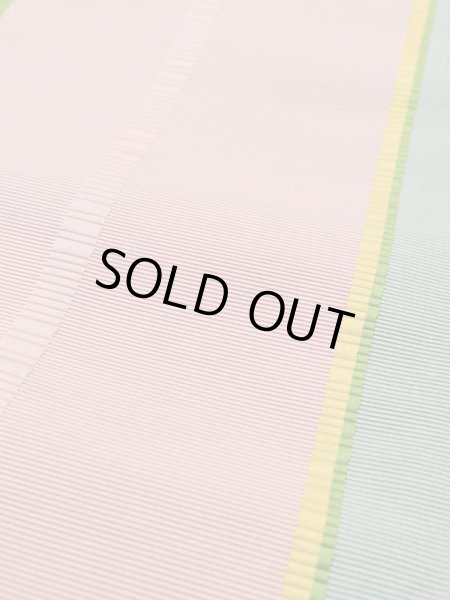 画像10: L0414Q 半幅帯 女性用着物 シルク(正絹) スモーキーな  カーキ 縞 【中古】 【USED】 【リサイクル】 ★★★☆☆ (10)