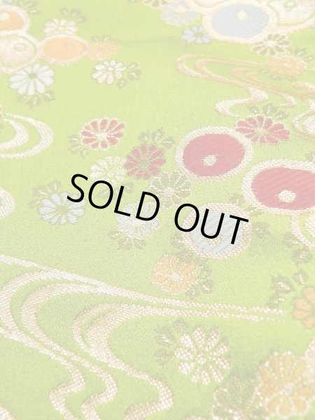 画像9: L0414T 半幅帯 女性用着物 シルク（正絹）   ラズベリー 花 【中古】 【USED】 【リサイクル】 ★★★☆☆ (9)