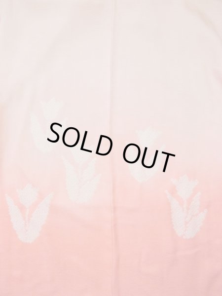 画像3: L0420E  羽織 女性用着物  シルク(正絹) クリーミーな  カーキ, 花 【中古】 【USED】 【リサイクル】 ★★★☆☆ (3)