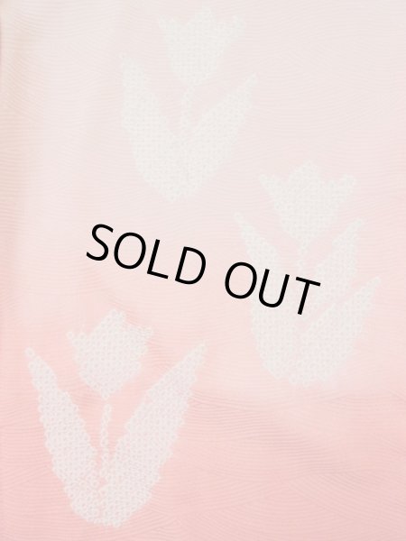 画像4: L0420E  羽織 女性用着物  シルク(正絹) クリーミーな  カーキ, 花 【中古】 【USED】 【リサイクル】 ★★★☆☆ (4)