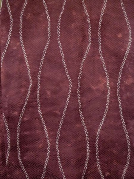 画像4: L0420L  羽織 女性用着物  シルク(正絹) スモーキーな グレイッシュ 赤, 立涌 【中古】 【USED】 【リサイクル】 ★★★☆☆ (4)