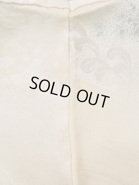 画像3: L0420M  羽織 女性用着物 地紋:更紗、四角 シルク(正絹) スモーキーな クリーミーな クリーム,  【中古】 【USED】 【リサイクル】 ★★☆☆☆ (3)