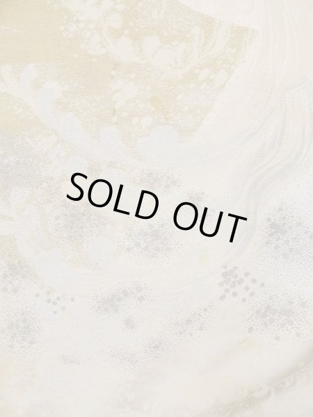 画像7: L0420M  羽織 女性用着物 地紋:更紗、四角 シルク(正絹) スモーキーな クリーミーな クリーム,  【中古】 【USED】 【リサイクル】 ★★☆☆☆ (7)