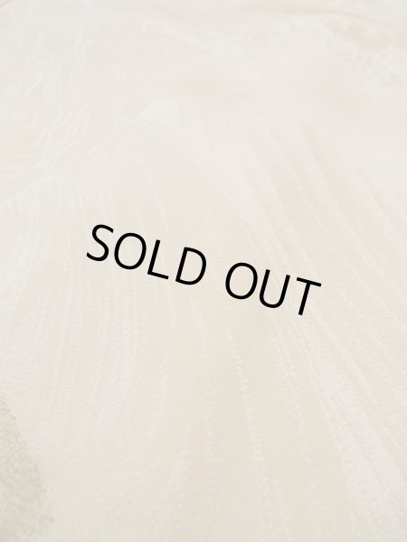 画像11: L0420M  羽織 女性用着物 地紋:更紗、四角 シルク(正絹) スモーキーな クリーミーな クリーム,  【中古】 【USED】 【リサイクル】 ★★☆☆☆ (11)