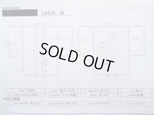 画像15: L0420M  羽織 女性用着物 地紋:更紗、四角 シルク(正絹) スモーキーな クリーミーな クリーム,  【中古】 【USED】 【リサイクル】 ★★☆☆☆ (15)