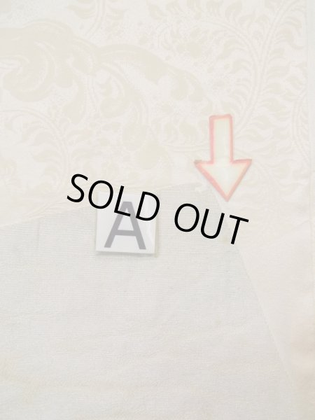 画像16: L0420M  羽織 女性用着物 地紋:更紗、四角 シルク(正絹) スモーキーな クリーミーな クリーム,  【中古】 【USED】 【リサイクル】 ★★☆☆☆ (16)