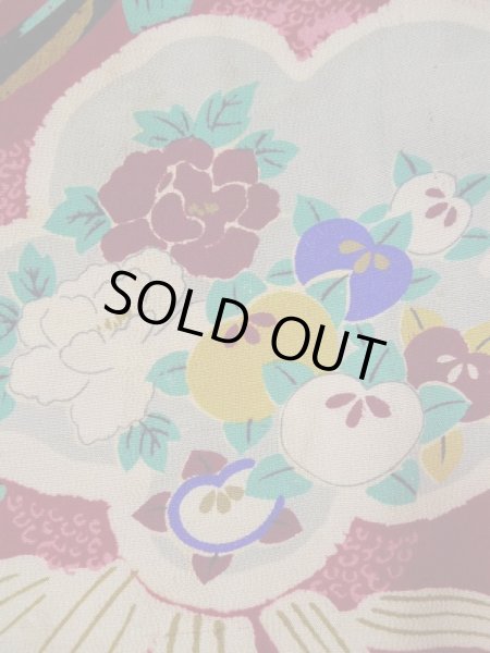 画像7: L0420R  羽織 女性用着物 ほつれ多数。 シルク（正絹） 淡い  赤, 梅 【中古】 【USED】 【リサイクル】 ★☆☆☆☆ (7)